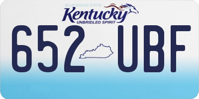 KY license plate 652UBF