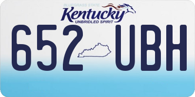 KY license plate 652UBH