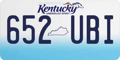 KY license plate 652UBI