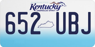 KY license plate 652UBJ