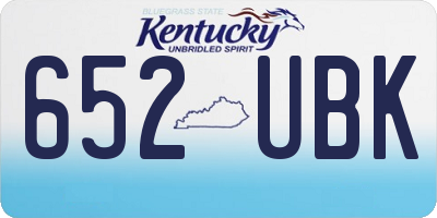 KY license plate 652UBK
