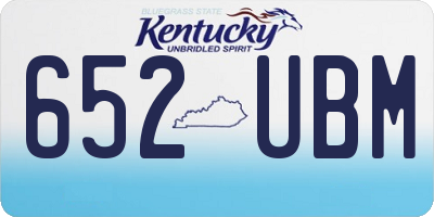 KY license plate 652UBM