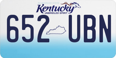 KY license plate 652UBN