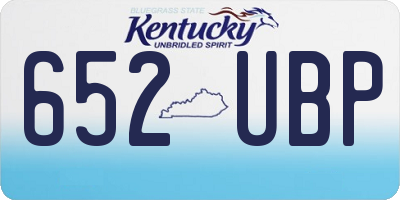 KY license plate 652UBP