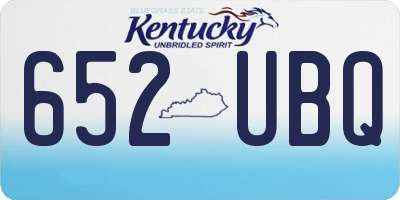 KY license plate 652UBQ