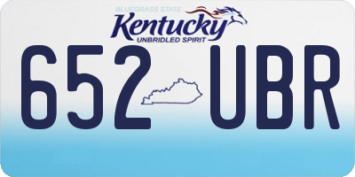 KY license plate 652UBR