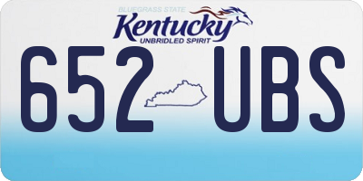 KY license plate 652UBS