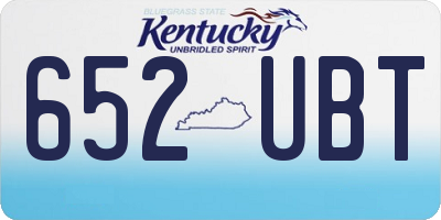 KY license plate 652UBT