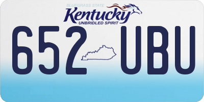 KY license plate 652UBU