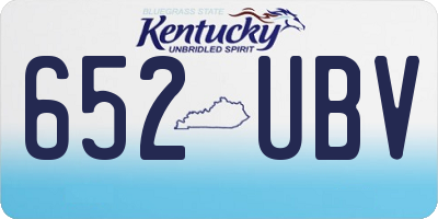 KY license plate 652UBV