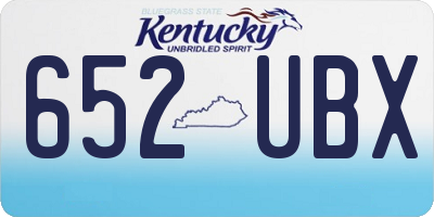 KY license plate 652UBX