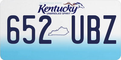 KY license plate 652UBZ