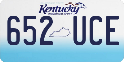 KY license plate 652UCE
