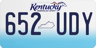 KY license plate 652UDY