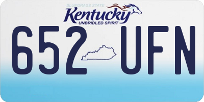 KY license plate 652UFN