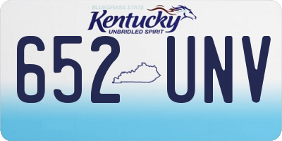 KY license plate 652UNV