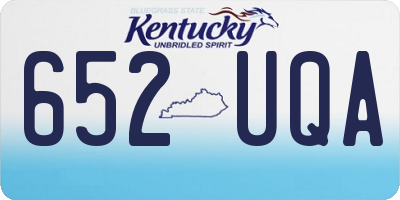 KY license plate 652UQA