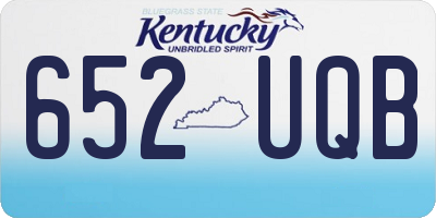 KY license plate 652UQB
