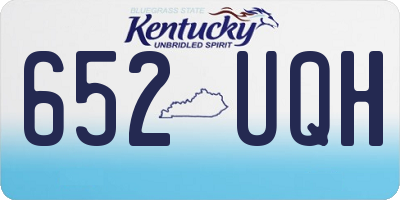 KY license plate 652UQH