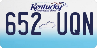 KY license plate 652UQN