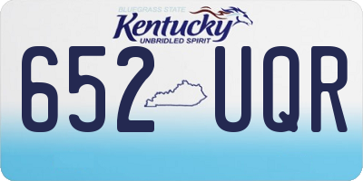 KY license plate 652UQR