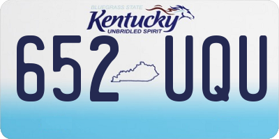 KY license plate 652UQU