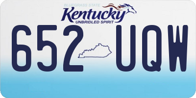 KY license plate 652UQW