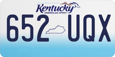 KY license plate 652UQX