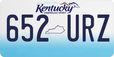 KY license plate 652URZ