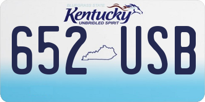 KY license plate 652USB