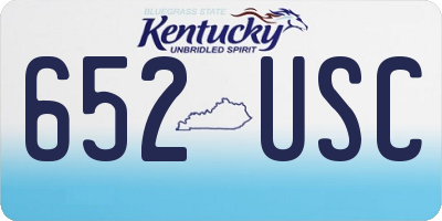 KY license plate 652USC