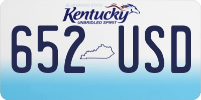 KY license plate 652USD