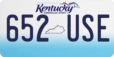 KY license plate 652USE