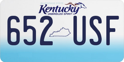 KY license plate 652USF
