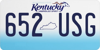 KY license plate 652USG