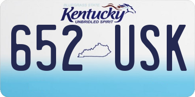 KY license plate 652USK