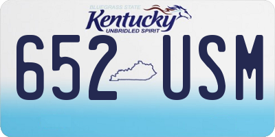 KY license plate 652USM