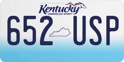 KY license plate 652USP