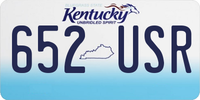 KY license plate 652USR