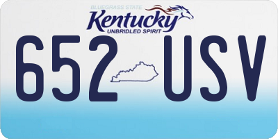 KY license plate 652USV