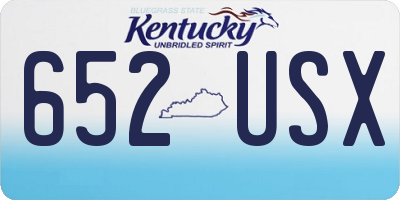KY license plate 652USX