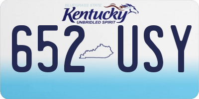 KY license plate 652USY