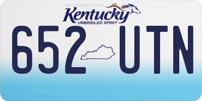 KY license plate 652UTN