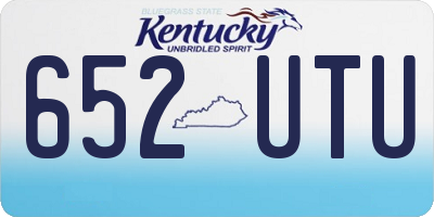 KY license plate 652UTU