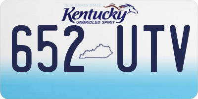 KY license plate 652UTV