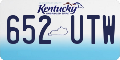 KY license plate 652UTW