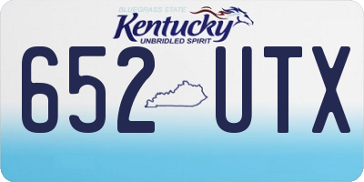 KY license plate 652UTX