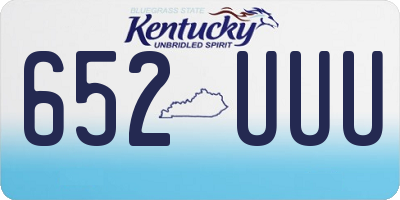 KY license plate 652UUU