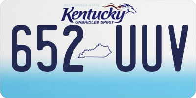 KY license plate 652UUV