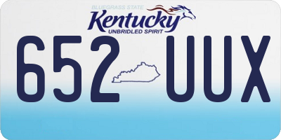 KY license plate 652UUX